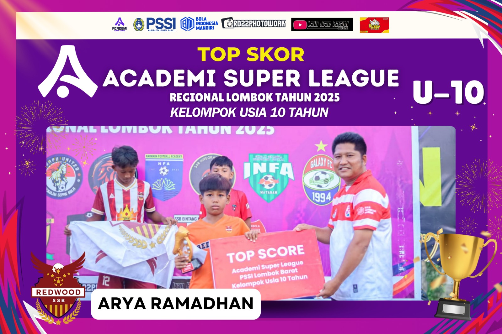 Arya Rhamadhan Top Score, ASL PSSI Lombok Barat Kelompok Usia 10 Tahun